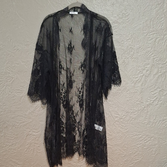 Avid Love Other - Avid Love Chic Black Lace Robe for Women Size M